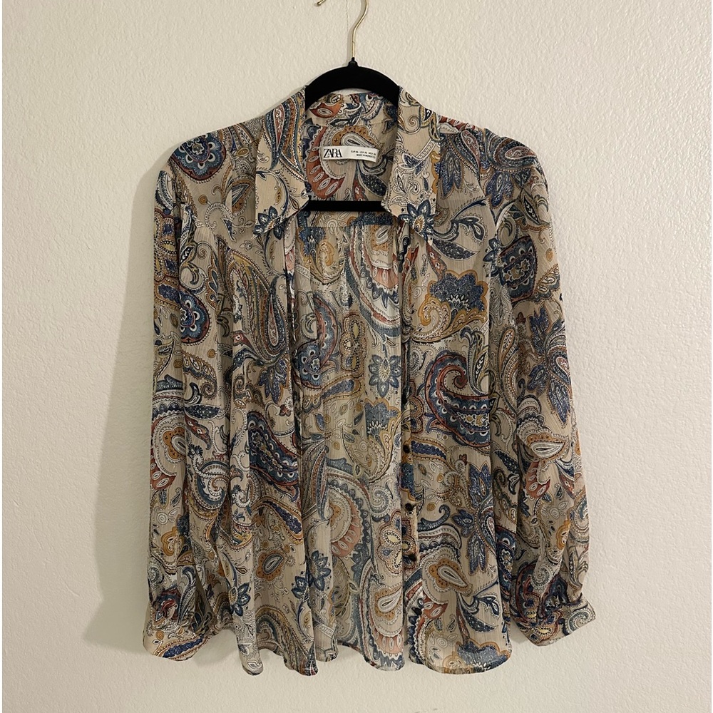 Zara button down blouse